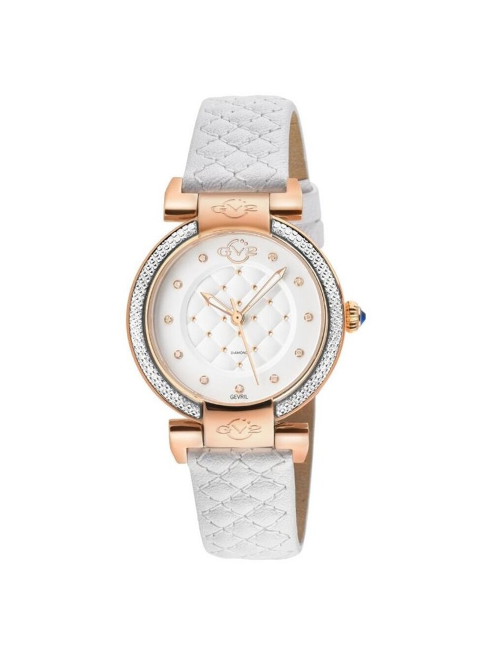 NWT Gv2 By Gevril Berletta Quartz Diamond White Dial Ladies Watch